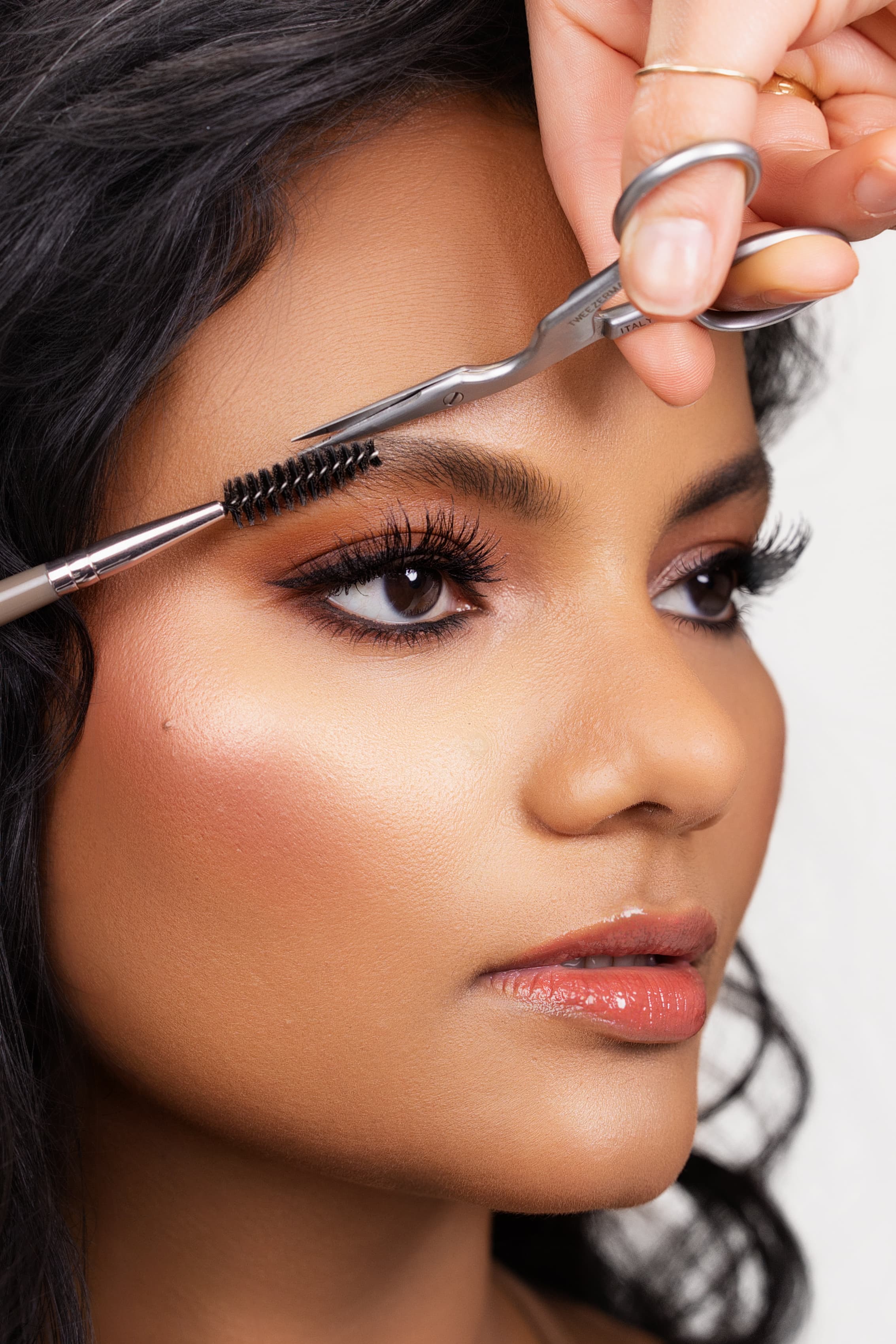 Makeup application close-up