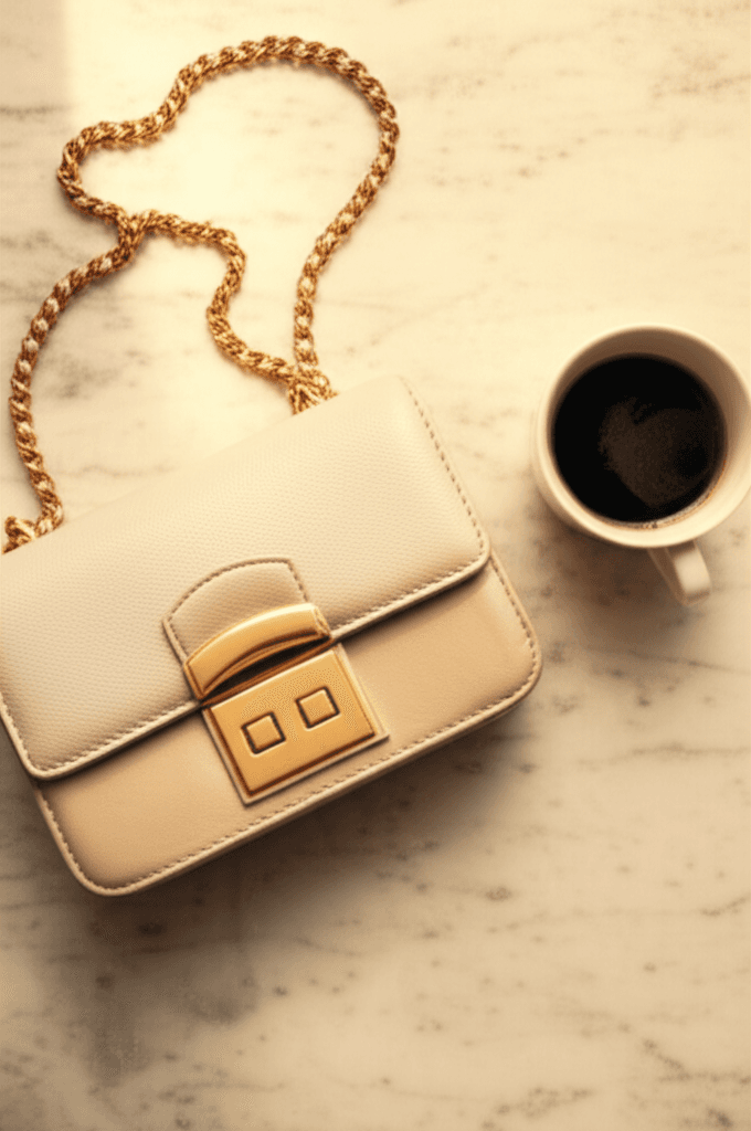 Luxury handbag with gold accents